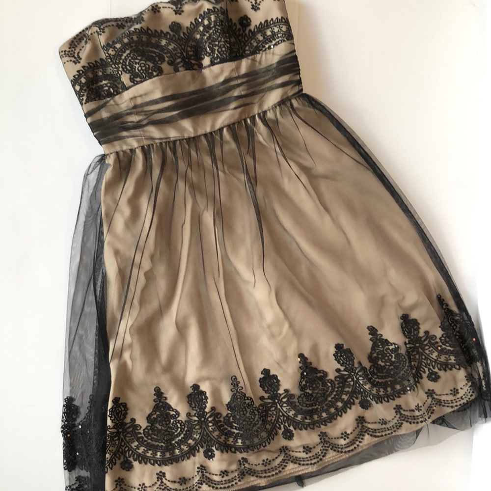 David’s Bridal strapless formal dress